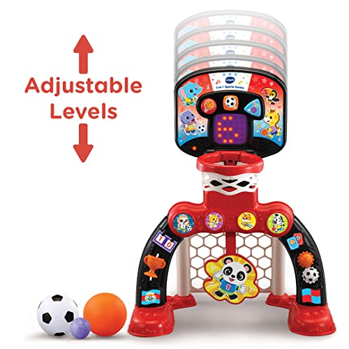 VTech 3-in-1 Sports Centre, Baby Interactive Toy with Colours and Sounds, Educational Games for Kids, Learning Toys with Role-Play, Suitable for Baby Boys and Girls from 12 to 36 Months (Red/Black)