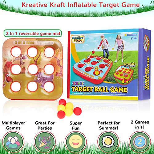 KreativeKraft Target Ball Inflatable Game for Children Party Outdoor Summer Games for Boy Girl 3 in a Row Inflatables Garden Toy