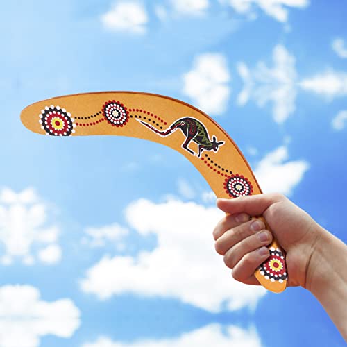 Garneck Wooden Boomerang V-shaped Maneuver Dart Boomerang Flying Equipment Outdoor Toys Game Throwing Sports Toy for Girls Boys Adults