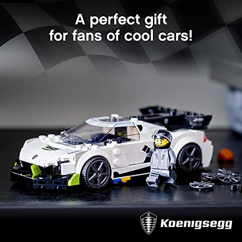 LEGO 76900 Speed Champions Koenigsegg Jesko Racing Sports Car Toy with Driver Minifigure, Racer Model Set for Kids for ages 7 year +