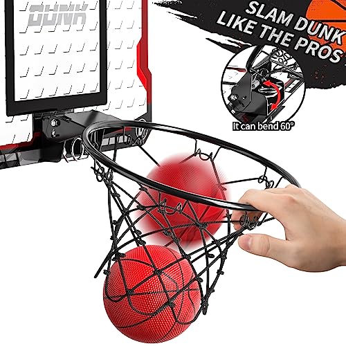 TEMI Basketball Hoop Indoor, Mini Basketball Hoop with 4 Balls, Over The Door Basketball Hoop for Kids and Adults, Basketball Toys for Boys Girls Age 3 4 5 6 7 8 9 10 11 12 - Kids & Teens Gift Ideas