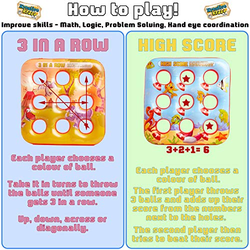 KreativeKraft Target Ball Inflatable Game for Children Party Outdoor Summer Games for Boy Girl 3 in a Row Inflatables Garden Toy