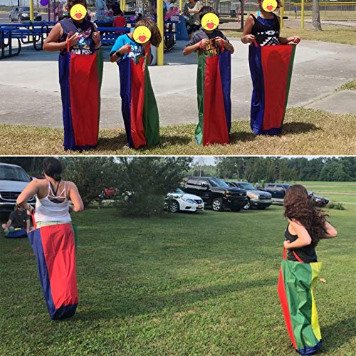 CWLAKON Sports Day Kit Outdoor Games Potato Sack Race Bags for Kids Adults Family, Egg and Spoon Race, 3 Legged Race Bands, Outside Backyard Field Day Birthday Party Games