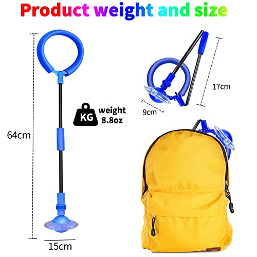 Tcvents Skip Ball, Flash Wheel Jumping Ring Ankle Skip Ball for Kids and Adults Colorful Light Flashing Foldable Skip Ball Flashing Ball Fitness Sports Toy, Blue