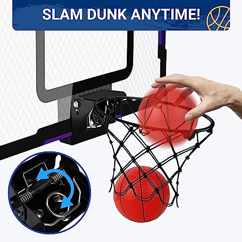 Kiztoys Basketball Hoop for Kids, Indoor Hoop Wall Mounted Basketball Toy with 3 Balls, Net and Pump Indoor Outdoor Sport Toy Set for Kids
