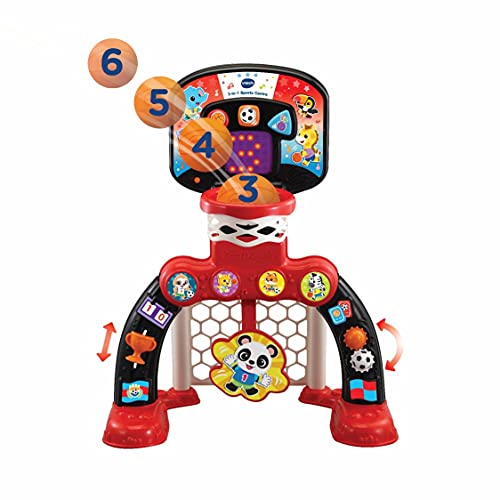 VTech 3-in-1 Sports Centre, Baby Interactive Toy with Colours and Sounds, Educational Games for Kids, Learning Toys with Role-Play, Suitable for Baby Boys and Girls from 12 to 36 Months (Red/Black)