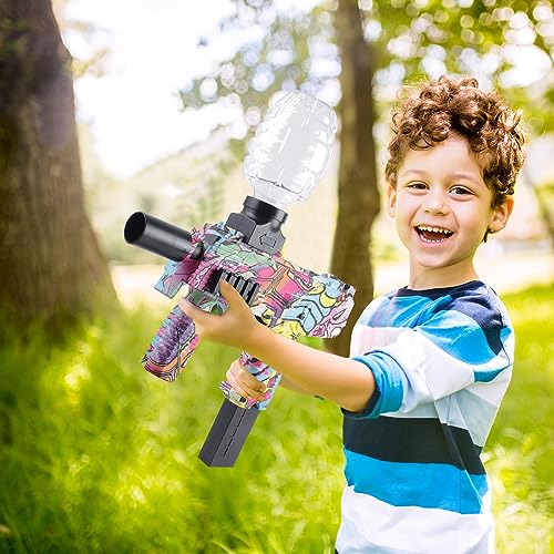 Gel Ball Blaster with Goggles and 50000 Bullets , Electric Gel Blasters Toy for Outdoor Sports and Team Fighting Games, Suitable for teens and adults Aged 12+ (pink)