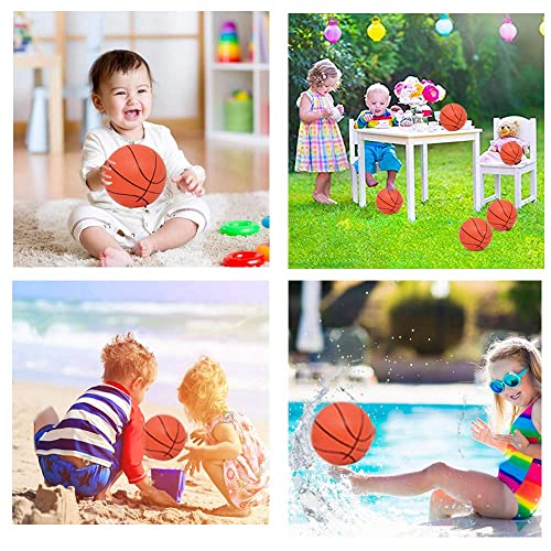Hymaz 12 Pack Mini Basketball Ball for Kids Toddlers - 4 Inch Mini Hoop Basketball Toy Geart for Sports Beach Pool Theme Party Favor with Pump