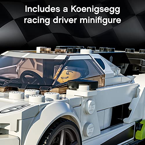 LEGO 76900 Speed Champions Koenigsegg Jesko Racing Sports Car Toy with Driver Minifigure, Racer Model Set for Kids for ages 7 year +