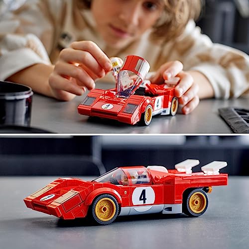 LEGO 76906 Speed Champions 1970 Ferrari 512 M Sports Red Race Car Toy, Collectible Model Building Set with Racing Driver Minifigure