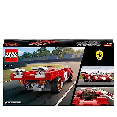 LEGO 76906 Speed Champions 1970 Ferrari 512 M Sports Red Race Car Toy, Collectible Model Building Set with Racing Driver Minifigure