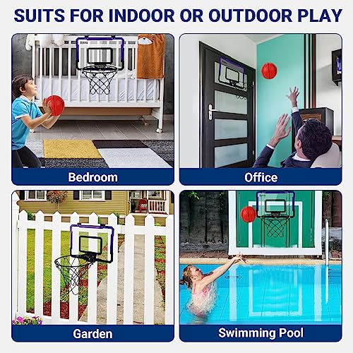 Kiztoys Basketball Hoop for Kids, Indoor Hoop Wall Mounted Basketball Toy with 3 Balls, Net and Pump Indoor Outdoor Sport Toy Set for Kids