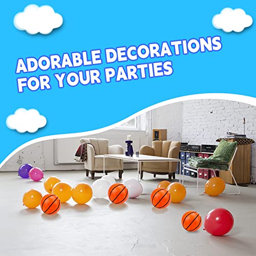 Hymaz 12 Pack Mini Basketball Ball for Kids Toddlers - 4 Inch Mini Hoop Basketball Toy Geart for Sports Beach Pool Theme Party Favor with Pump