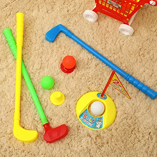 BESPORTBLE Plastic Golf Clubs Set Toy Golf Kit, Plastic Childen Golf Suits for Child Adult Indoor Toy Outdoor Fun Sports Toys