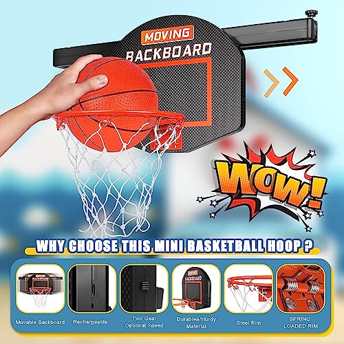 DX DA XIN Mini Basketball Hoop for Kids, Moving Backboard Basketball Gift for Boys Indoor Shooting Ball Game Bedroom Door Sport Toys Birthday for 3 4 5 6 7 Old Children