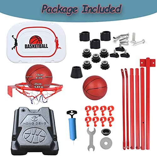 JONESHOW Basketball Hoop Outdoor Indoor for Kids, Adjustable Kids Basketball Hoop and Stand 3.6-6.7ft, Mini Basketball Hoops with 2 Balls, Toy Basketball Games Lawn Backyard for Teenagers Youth Adults