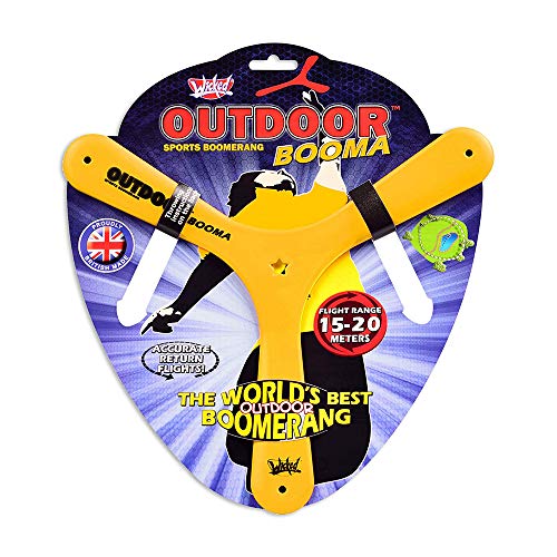Wicked Outdoor Booma | Classic Sports Boomerang from Wicked Vision | Advanced Tri-Blade Design for Stable, Accurate Return Flight | 15-20 Metre Flight Range