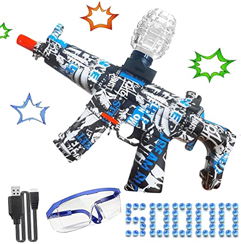 Gel Ball Toy, Electric Gel Ball Blasters With Goggles 50000 Balls For Outdoor Sports And Team Fighting Games, Suitable For Teens 15+ (Blue)