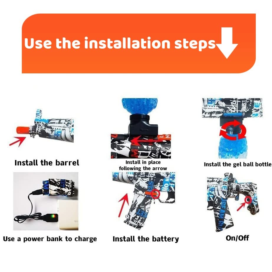 Gel Ball Toy, Electric Gel Ball Blasters With Goggles 50000 Balls For Outdoor Sports And Team Fighting Games, Suitable For Teens 15+ (Blue)