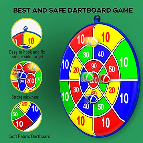 25.5" Large kids Dart Board with 12 Sticky Balls, Kids Ball Games, Indoor Game/Outdoor Game/Garden Game/Board Game/Fun PartyGame Toys, Birthday Gifts for 3-12 Year Old Boys Girls(65cm)