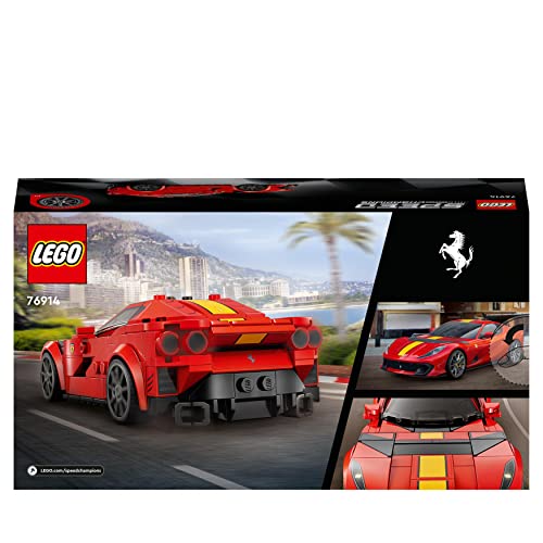 LEGO 76914 Speed Champions Ferrari 812 Competizione, Sports Car Toy Model Building Kit, 2023 Series, Collectible Race Vehicle Set