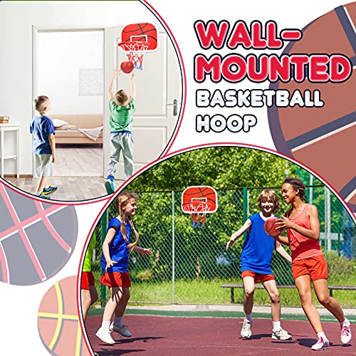 Dreamon Basketball Hoop Wall Mounted, Indoor Basketball Hoop for Bedroom, Kids Basketball Hoop and Backboard Set with Net Ball and Pump Portable Indoor Outdoor Sport Toys for Kids