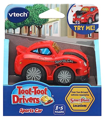 VTech Toot-Toot Drivers Sports Car, Toy Car for 1 Year Old, Pretend Play Vehicle with Lights & Sounds, Interactive Toddlers Toy 12 Months, 2, 3, 4 +, English Version