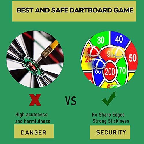 25.5" Large kids Dart Board with 12 Sticky Balls, Kids Ball Games, Indoor Game/Outdoor Game/Garden Game/Board Game/Fun PartyGame Toys, Birthday Gifts for 3-12 Year Old Boys Girls(65cm)