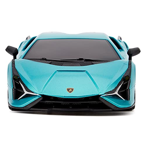 1:24 Scale Officially Licensed RC Lamborghini Sián FKP 37, Blue Lambo Sport Racing Hobby Toy Car Model Vehicle for Boys Girls and Adults Gift