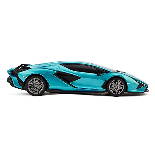 1:24 Scale Officially Licensed RC Lamborghini Sián FKP 37, Blue Lambo Sport Racing Hobby Toy Car Model Vehicle for Boys Girls and Adults Gift