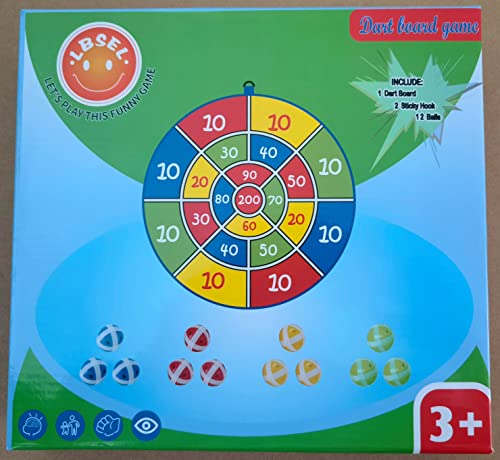 25.5" Large kids Dart Board with 12 Sticky Balls, Kids Ball Games, Indoor Game/Outdoor Game/Garden Game/Board Game/Fun PartyGame Toys, Birthday Gifts for 3-12 Year Old Boys Girls(65cm)