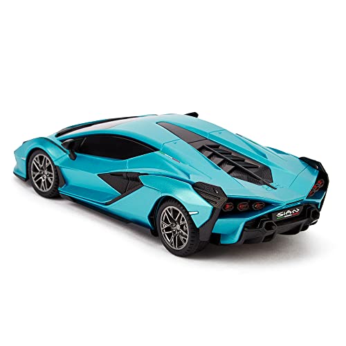 1:24 Scale Officially Licensed RC Lamborghini Sián FKP 37, Blue Lambo Sport Racing Hobby Toy Car Model Vehicle for Boys Girls and Adults Gift