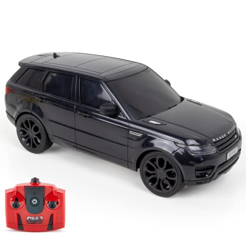 CMJ RC Cars TM Range Rover Sport Remote Control Car 1:24 scale with Working LED Lights, Radio Controlled Supercar (Range Rover Sport Black)