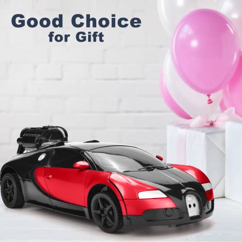 Hodlvant Transforming Robot RC Car with Spray, Remote Control Car for Kids 4 5 6+ Years Old, Sports Car Racing Car Toy, Deformation Vehicle for Kids, Gifts for Boys and Girls (Red)