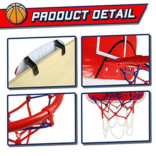 Basketball Hoop Indoor Mini Basketball Hoop for Kids, Wall Mounted Shooting Basketball Game with Net Ball and Pump, Sport Outdoor Bedroom Toys for Boys Girls 6 7 8 9 Year Old Birthday Gift