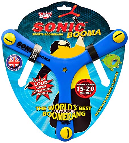 Wicked Sonic Booma Sports Boomerang with Advanced Tri-blade Design, Stable & Accurate Return Flight, 15-20m Range