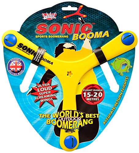Wicked Sonic Booma Sports Boomerang with Advanced Tri-blade Design, Stable & Accurate Return Flight, 15-20m Range