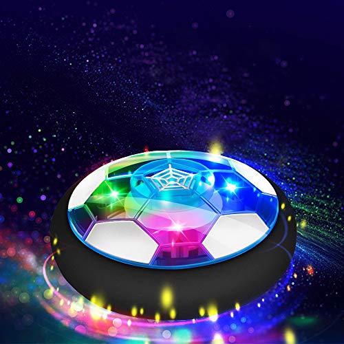 Growsland Kids Hover Soccer Ball Gift Boys Girls Age 3,4,5,6,7,8,9-12 Year Old Rechargeable Air Power Sport Football Game Colorful LED Light & Foam Bumpers Indoor Outdoor Soccer Disk Toy
