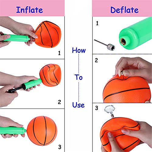 POTWPOT Sports Ball Toys, 5pcs Inflatable Sport Balls Set with Pump, Includes Football, Basketball, Volleyball, Rugby, Acanthosphere, Outdoor Games for Kids Beach Balls Toys