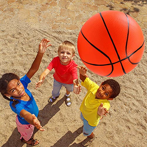 POTWPOT Sports Ball Toys, 5pcs Inflatable Sport Balls Set with Pump, Includes Football, Basketball, Volleyball, Rugby, Acanthosphere, Outdoor Games for Kids Beach Balls Toys
