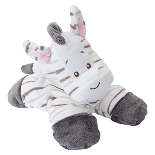 VFM - Zebra Floppy Beanie Plush For Babies - 19cm Safari Club Super Soft Cuddly Toy Light Grey, White & Pink Fabric With Embroidered Details - Gosh! Designs