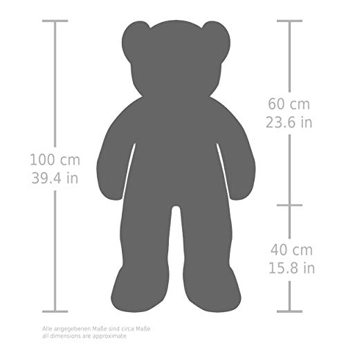BRUBAKER XXL Teddy Bear 40 Inches (100 Cm) Brown Soft Toy Cuddly Toy Stuffed Animal