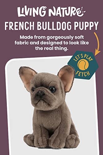 Living Nature French Bulldog Puppy, Realistic Soft Cuddly Dog Toy, Naturli Eco-Friendly Plush, 16cm