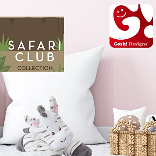 VFM - Zebra Floppy Beanie Plush For Babies - 19cm Safari Club Super Soft Cuddly Toy Light Grey, White & Pink Fabric With Embroidered Details - Gosh! Designs