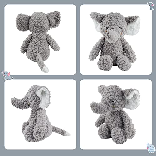 Tizund Plush Elephant Plush Toy，Super Soft Animal Stuffed Plush Toy，Lovely Lil Grey Elephant Cuddly Stuffed Plush Toys For For New Born Child GIrls and Boys Birthday Gift