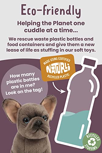 Living Nature French Bulldog Puppy, Realistic Soft Cuddly Dog Toy, Naturli Eco-Friendly Plush, 16cm