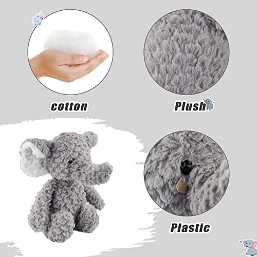 Tizund Plush Elephant Plush Toy，Super Soft Animal Stuffed Plush Toy，Lovely Lil Grey Elephant Cuddly Stuffed Plush Toys For For New Born Child GIrls and Boys Birthday Gift