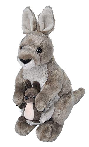 Wild Republic Kangaroo Plush Soft Toy, Cuddlekins Cuddly Toys, Gifts for Kids,Grey,30 cm