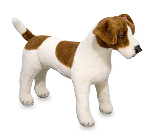 Melissa & Doug Jack Russell Terrier - Plush, Soft Toy, Animal, All Ages, Gift for Boy or Girl, Brown and White, 30 cm