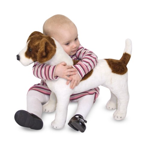 Melissa & Doug Jack Russell Terrier - Plush, Soft Toy, Animal, All Ages, Gift for Boy or Girl, Brown and White, 30 cm
